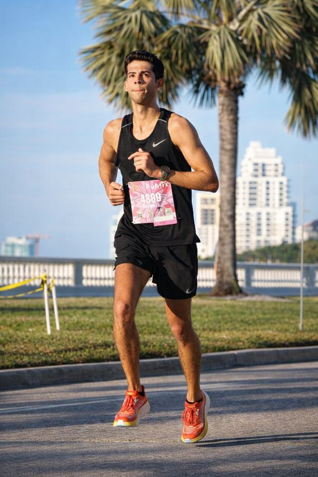 Yamil Diaz with a dog